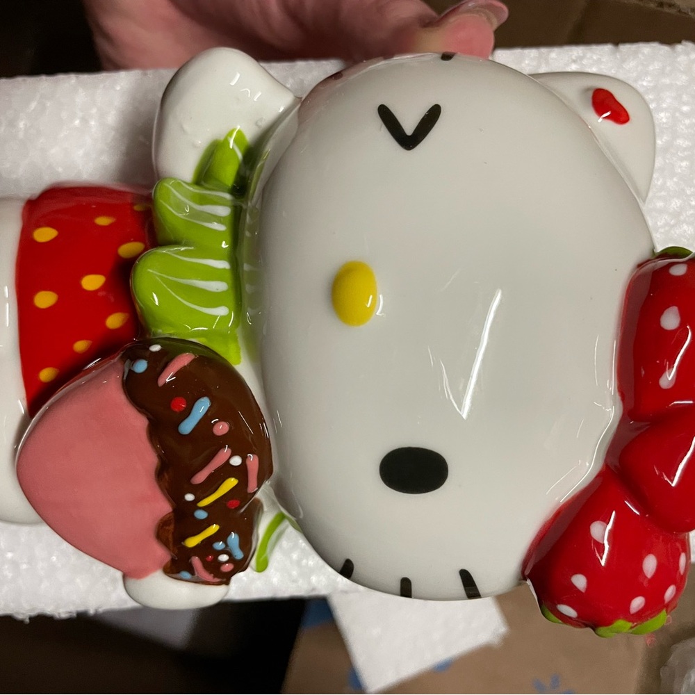 Sanrio White and Red Ceramic Figurine
